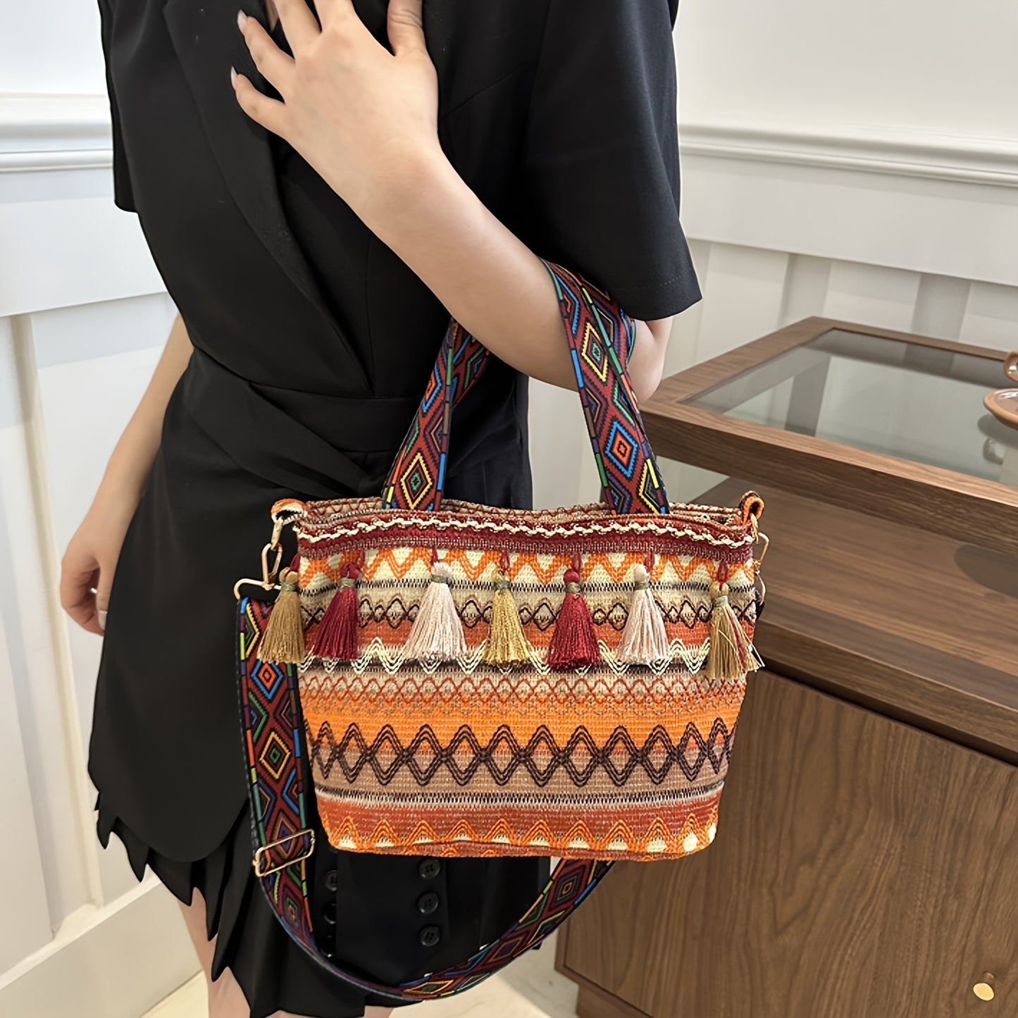 Bolsa com Franjas Boho estilo Ancestral