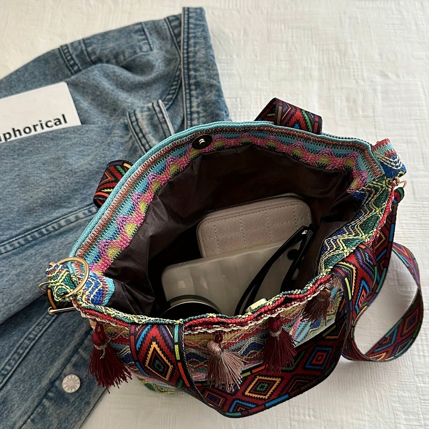 Bolsa com Franjas Boho estilo Ancestral