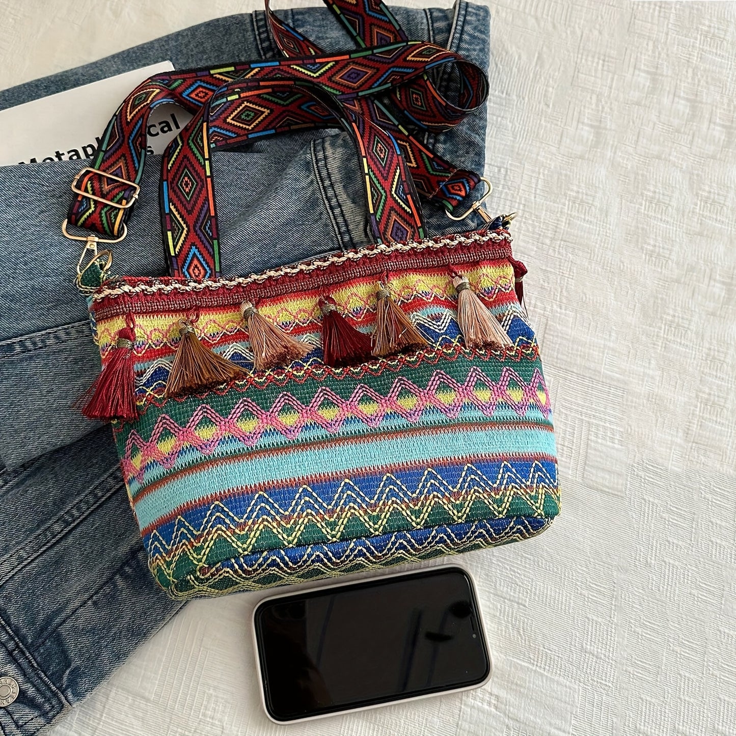 Bolsa com Franjas Boho estilo Ancestral
