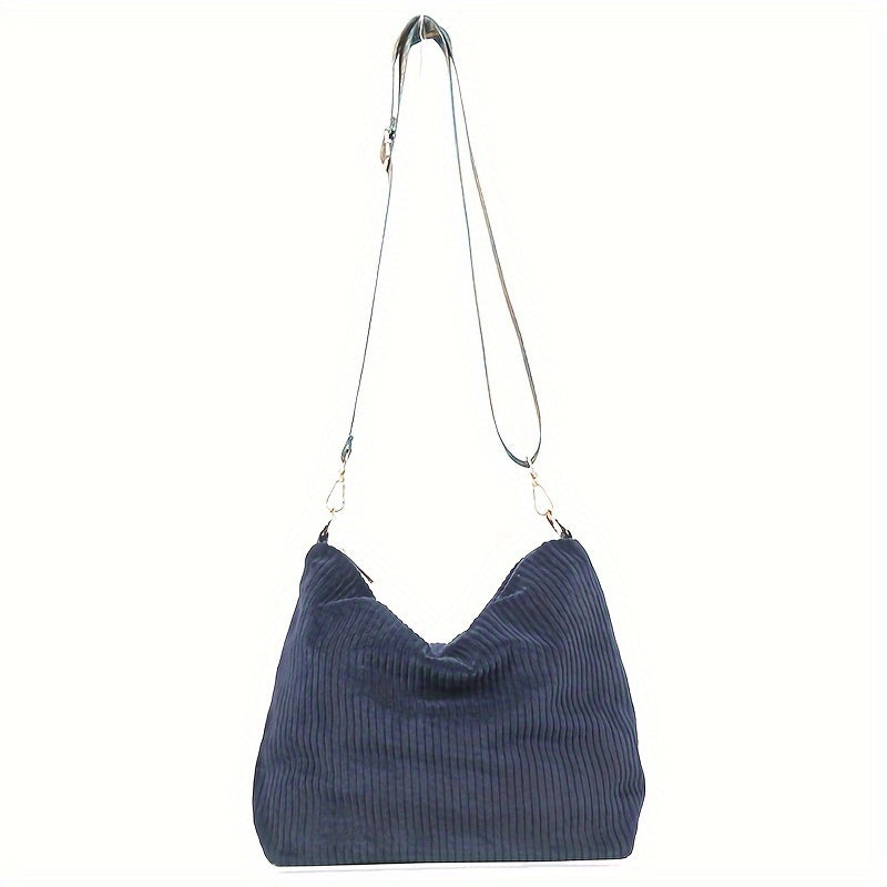 Bolsa de ombro em veludo cotelê