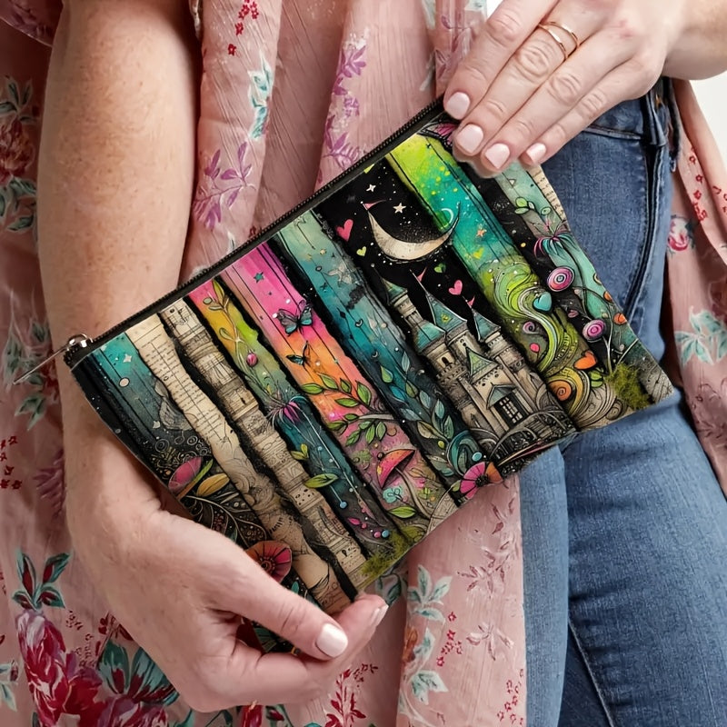 Bolsa de Maquiagem com Estampa Florística