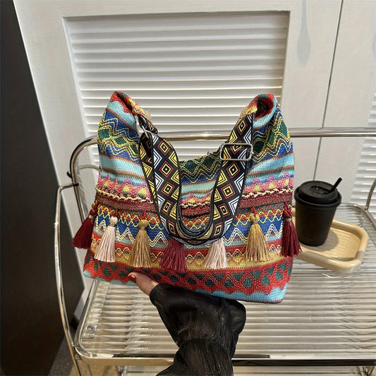 Bolsa de Tote Estilo Étnico Vintage
