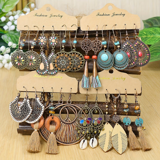 Conjunto de 12 Pares de Brincos