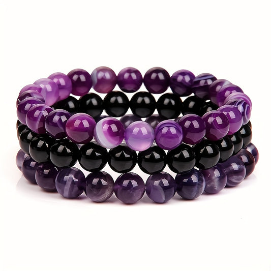Conjunto de 3 Pulseiras de Pedras Naturais
