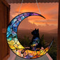 Decoração em Acrílico Estilo Boêmio - Gato na Lua