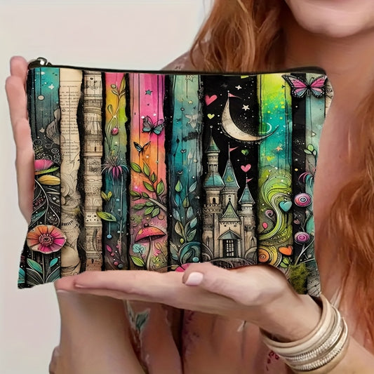 Bolsa de Maquiagem com Estampa Florística