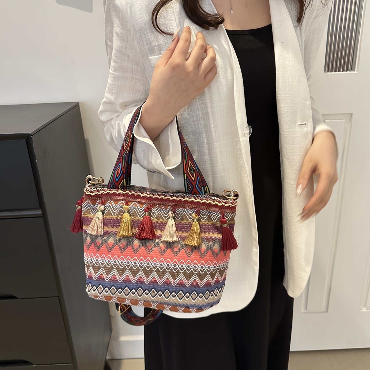 Bolsa com Franjas Boho estilo Ancestral