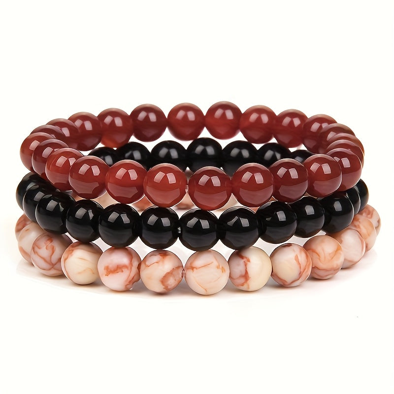 Conjunto de 3 Pulseiras de Pedras Naturais