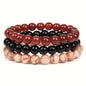 Conjunto de 3 Pulseiras de Pedras Naturais