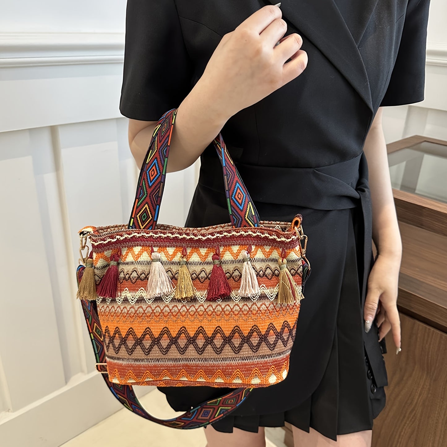 Bolsa com Franjas Boho estilo Ancestral