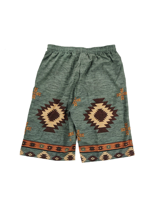 Shorts com padrão gráfico de estilo étnico