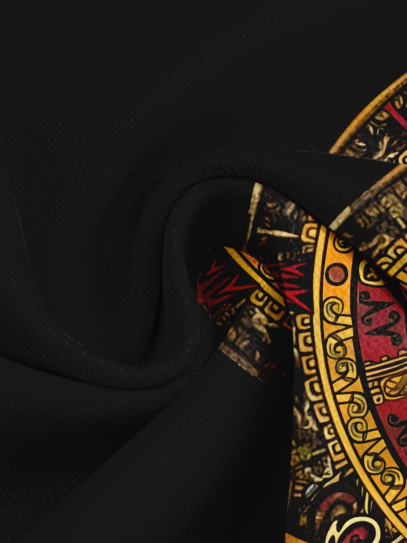Camiseta Masculina com Estampa 3D de Padrão Asteca